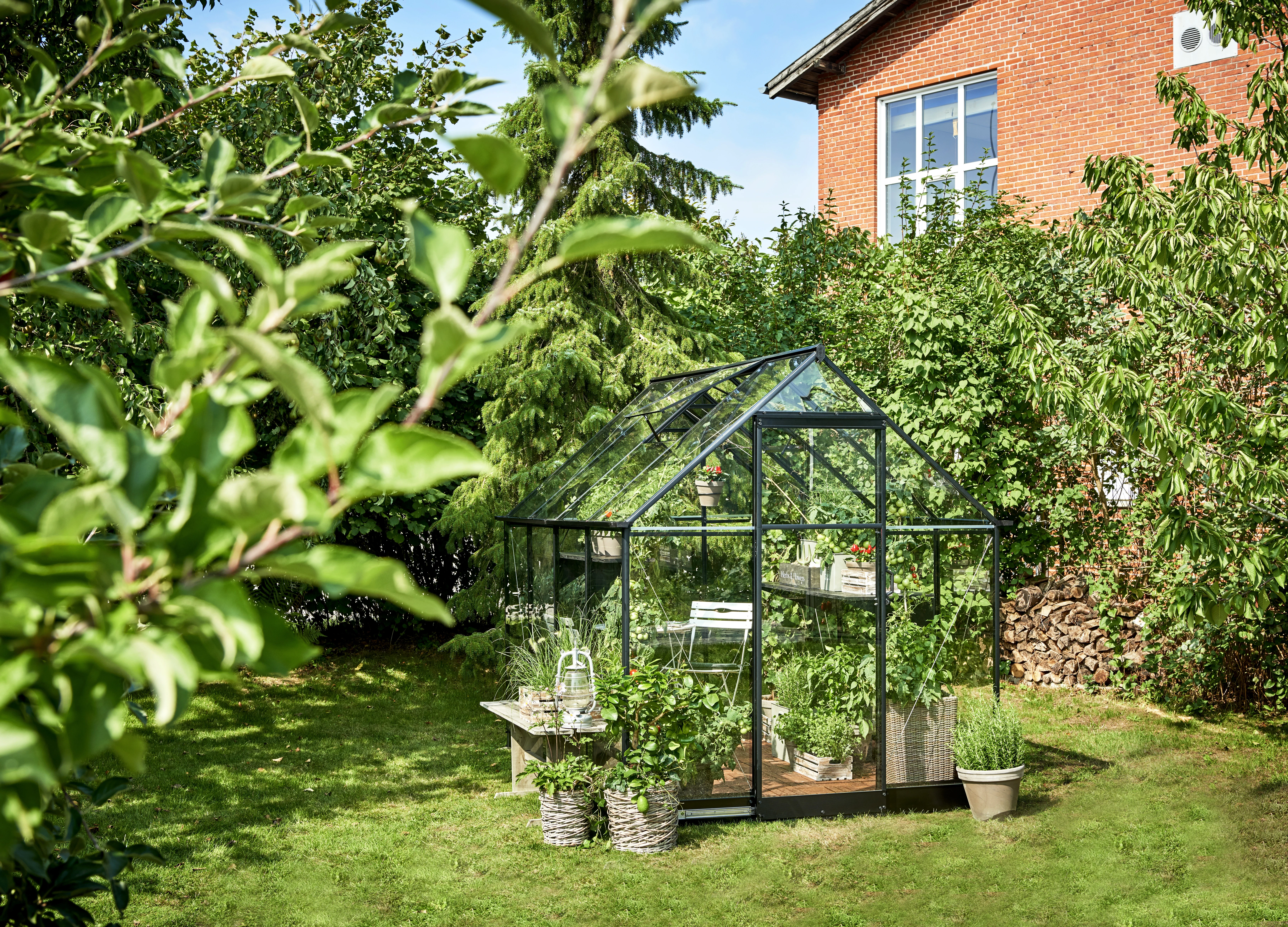 Royal Well Tuinkas Qube 68 Veiligheidsglas Zwart Gecoat - Afbeelding 8